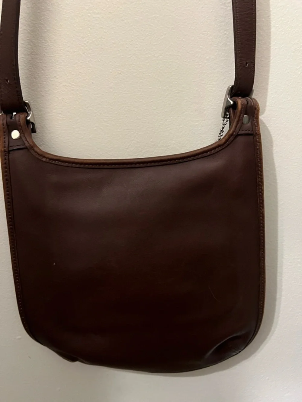 Vintage 90s Coach Mahogany Leather Hippie Flap Bag 9135 🤎
